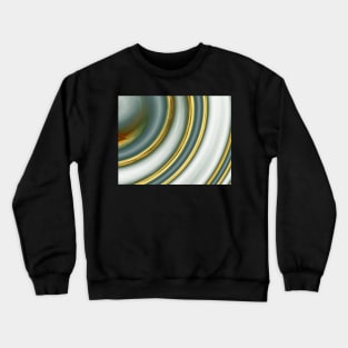 Geometric Art Circles Spirals in Pearl White Gold and Bluish Grey Crewneck Sweatshirt